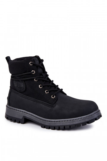 Männlich Stiefel Schuhe Memory Foam Big Star KK174206 schZuarze Farbe