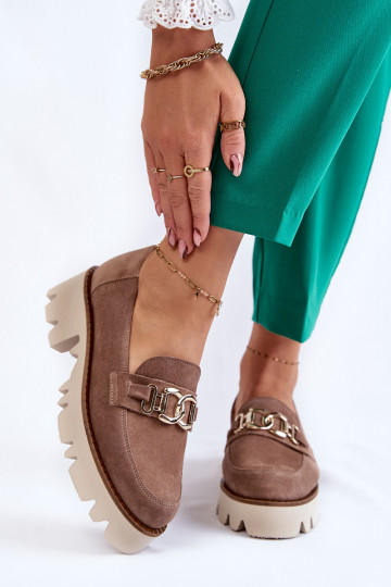 aus INildleder Schuhe mit Ornamenten Laura Messi 2489 braune Farbe