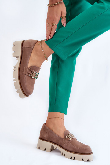 aus INildleder Schuhe mit Ornamenten Laura Messi 2489 braune Farbe 2