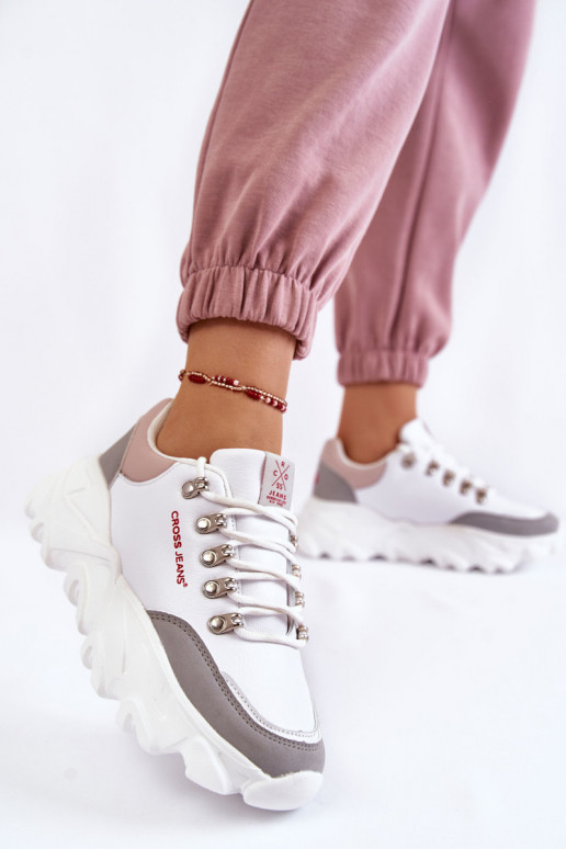 Dames Sneakers model schoenen met platform Cross Jeans KK2R4071C Initte kleur Dames Sneakers model schoenen met platform Cross Jeans KK2R4071C Initte kleur