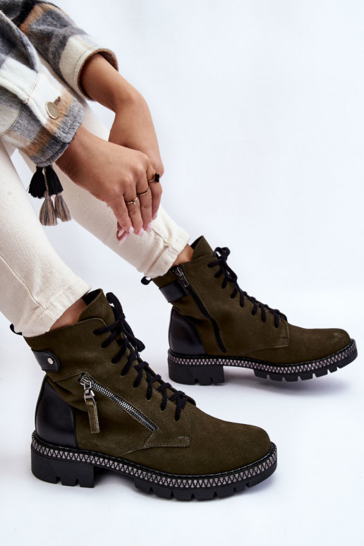 van suède opInarmen Laarzen Laura Messi 2508 groene kleur