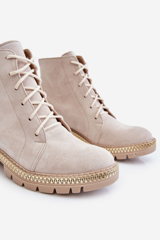 Bottes avec des talons larges LeÀski Shoes 3285 couleur ivoire Bottes avec des talons larges LeÀski Shoes 3285 couleur ivoire