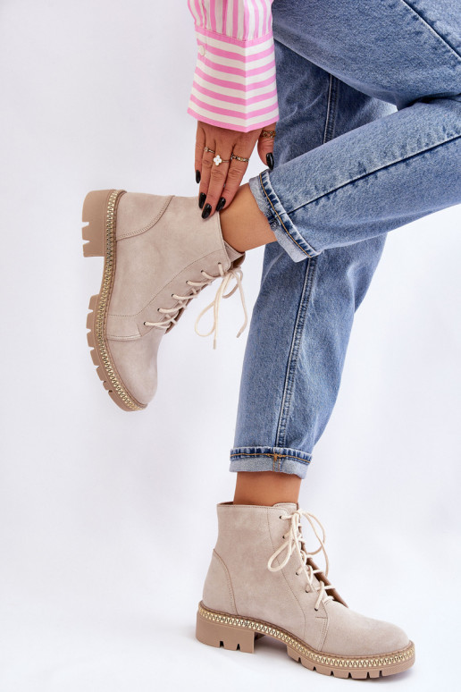 Bottes avec des talons larges LeÀski Shoes 3285 couleur ivoire Bottes avec des talons larges LeÀski Shoes 3285 couleur ivoire