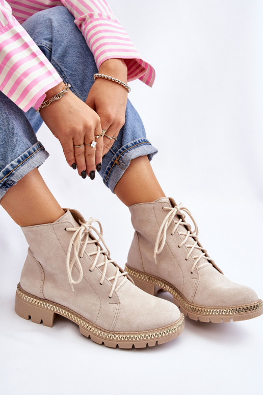 Bottes avec des talons larges LeÀski Shoes 3285 couleur ivoire Bottes avec des talons larges LeÀski Shoes 3285 couleur ivoire