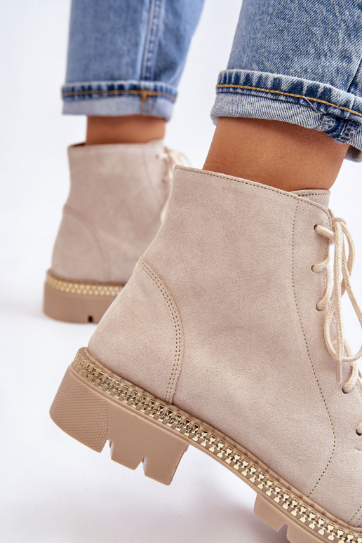 Stiefel mit breiten Absätzen LeZuski Shoes 3285 elfenbeinfarbe Stiefel mit breiten Absätzen LeZuski Shoes 3285 elfenbeinfarbe