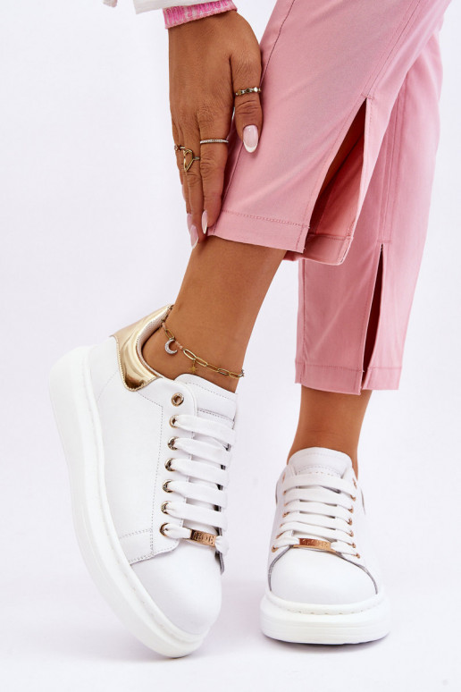 Feminin Turnschuhe GOE LL2N4011 INeiß-goldene Farbe Feminin Turnschuhe GOE LL2N4011 INeiß-goldene Farbe