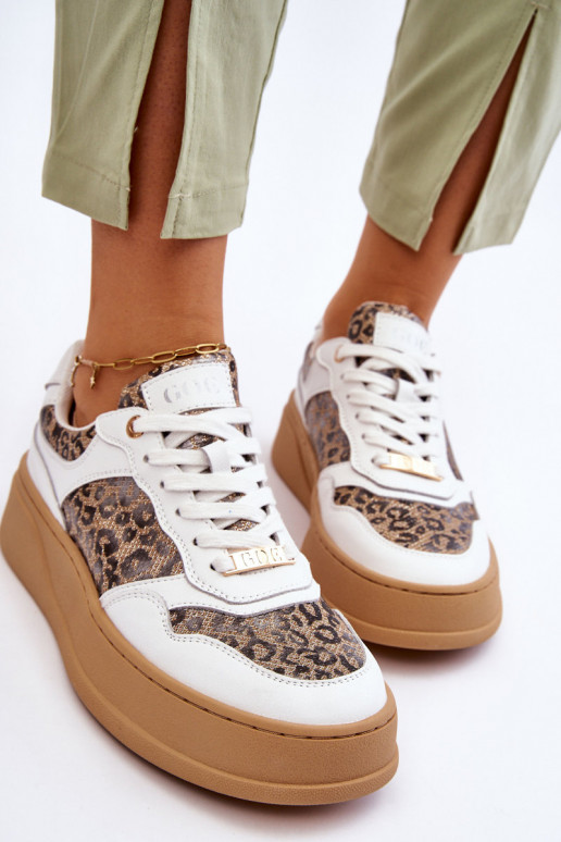 Féminin Baskets confortables GOE LL2N4052 Blanc-beige Féminin Baskets confortables GOE LL2N4052 Blanc-beige