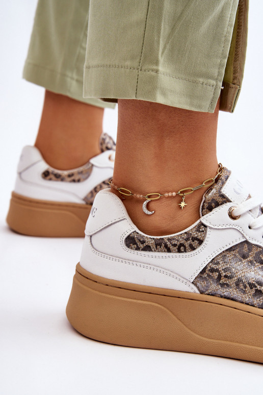 Féminin Baskets confortables GOE LL2N4052 Blanc-beige Féminin Baskets confortables GOE LL2N4052 Blanc-beige