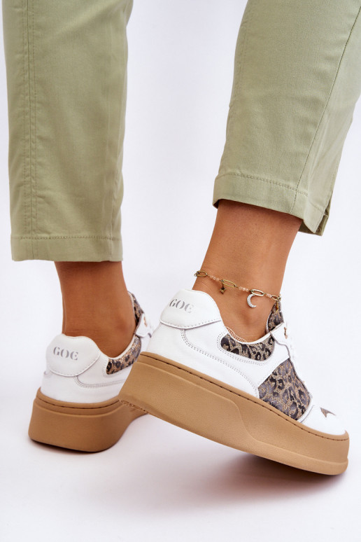 Féminin Baskets confortables GOE LL2N4052 Blanc-beige Féminin Baskets confortables GOE LL2N4052 Blanc-beige