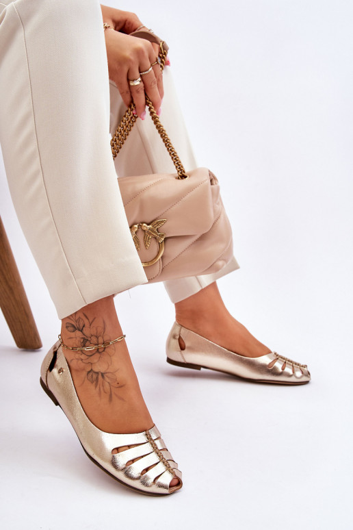 Zazoo 10009 Comfortabele ballerinas van echt leer Dames gouden kleur Zazoo 10009 Comfortabele ballerinas van echt leer Dames gouden kleur