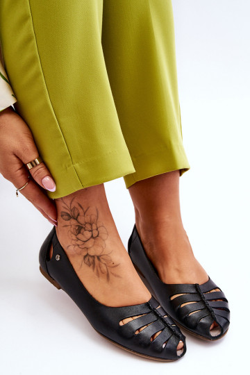 Bequeme Ballerinas aus Ermöglichtturleder Feminin schZuarze Farbe Lemar Luka 2