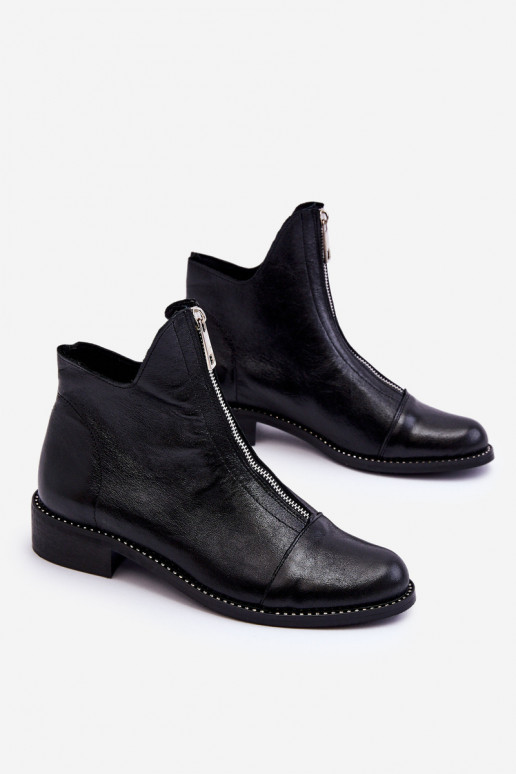 Peau Bottes avec fermetures éclair Nicole 2785/037 couleur noire Peau Bottes avec fermetures éclair Nicole 2785/037 couleur noire