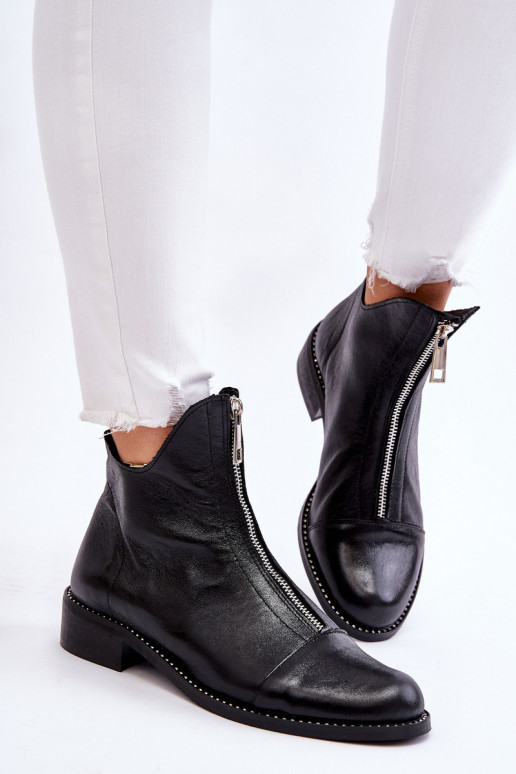 Peau Bottes avec fermetures éclair Nicole 2785/037 couleur noire Peau Bottes avec fermetures éclair Nicole 2785/037 couleur noire