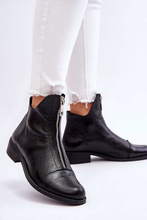 Peau Bottes avec fermetures éclair Nicole 2785/037 couleur noire Peau Bottes avec fermetures éclair Nicole 2785/037 couleur noire