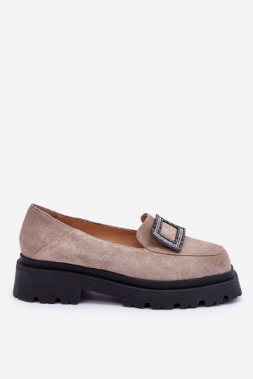 Pratique Mocassins en daim beige Agathe