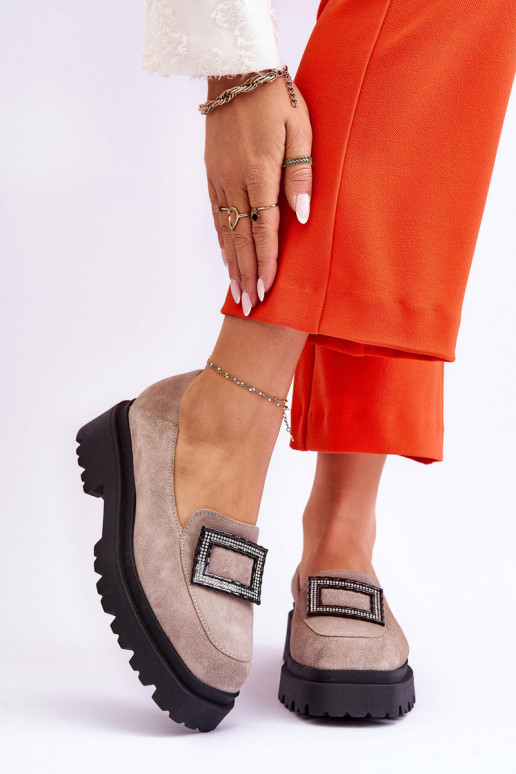 Pratique Mocassins en daim beige Agathe Pratique Mocassins en daim beige Agathe