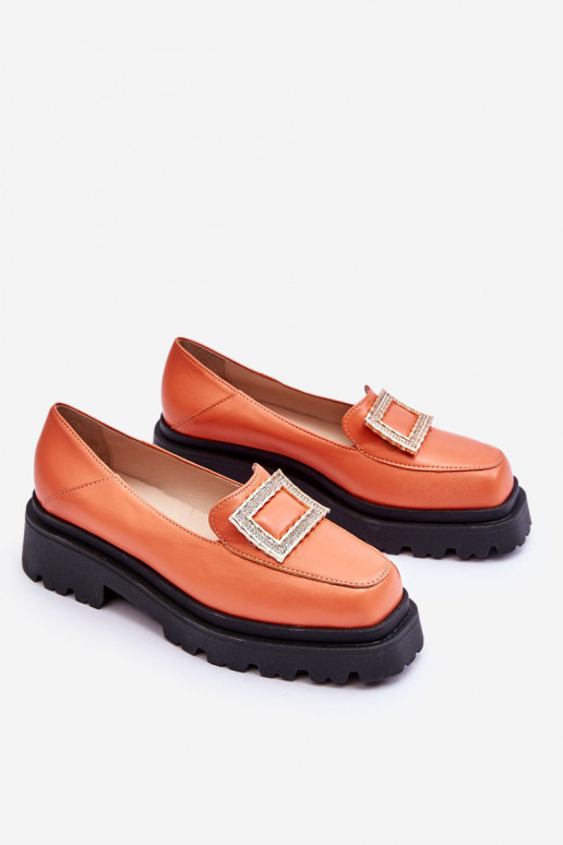 Comfortabel Leer Mocassins oranje Agathe Comfortabel Leer Mocassins oranje Agathe