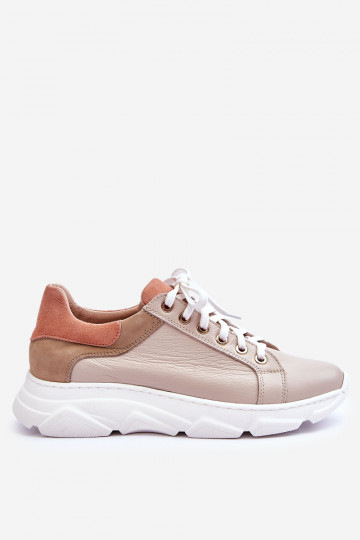 Comfortabel Leer sportschoenen met platform beige Alisane 2