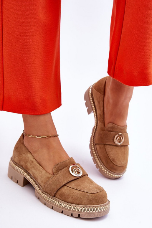 Style élégant Mocassins en daim beige Laverne Style élégant Mocassins en daim beige Laverne