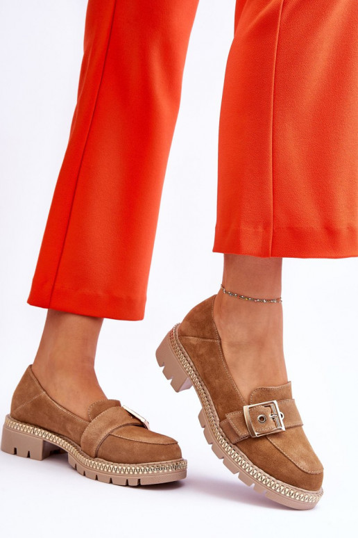 À la mode Mocassins en daim beige Eloisa À la mode Mocassins en daim beige Eloisa