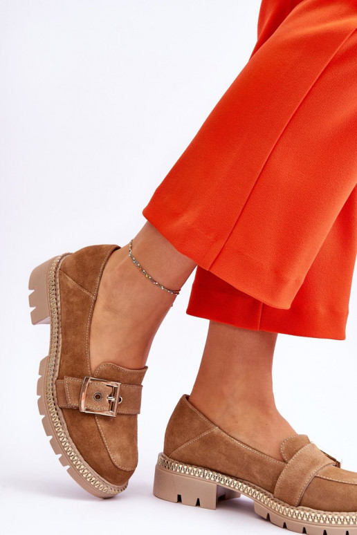 In de mode Suède mocassins beige Eloisa In de mode Suède mocassins beige Eloisa