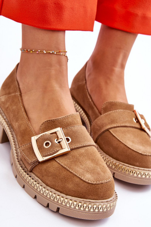 À la mode Mocassins en daim beige Eloisa À la mode Mocassins en daim beige Eloisa