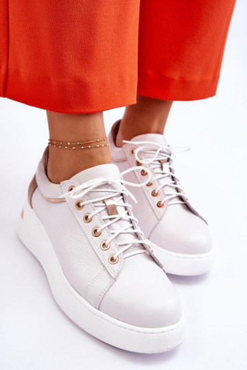 Dames Leer sportschoenen met platform Initte kleur Caressa