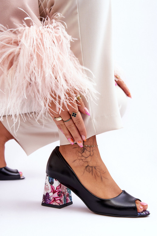 Leer Schoenen met versierde hakken LeInski Shoes 2608/K zInart