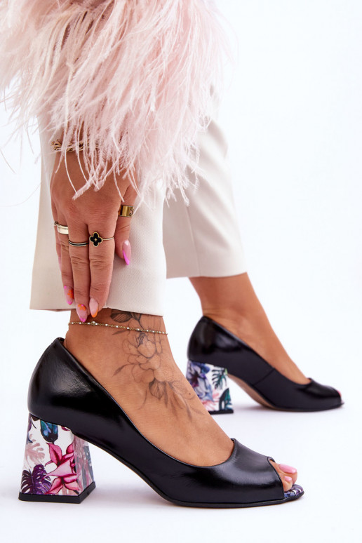 Leer Schoenen met versierde hakken LeInski Shoes 2608/K zInart