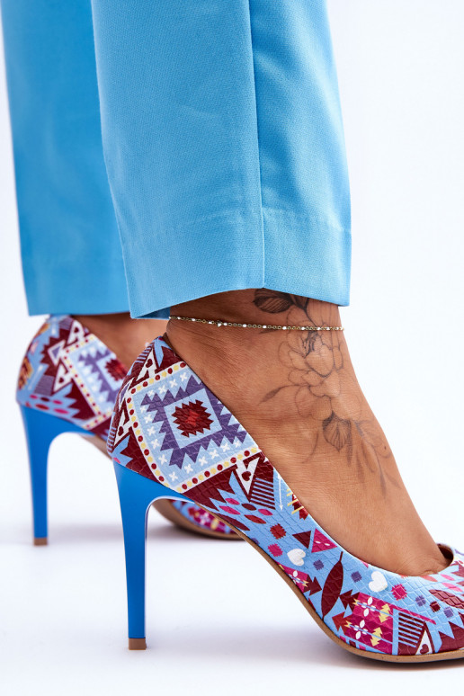 À la mode Peau chaussures à talons hauts LeÀski Shoes 2659 bleu-couleur rouge À la mode Peau chaussures à talons hauts LeÀski Shoes 2659 bleu-couleur rouge