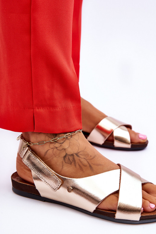 Zazoo 40141 Sandales pour femmes avec attaches adhésives couleur dorée Zazoo 40141 Sandales pour femmes avec attaches adhésives couleur dorée