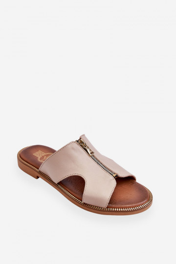 Féminin Chaussons avec fermetures éclair décoratives beige Lemar Clarence