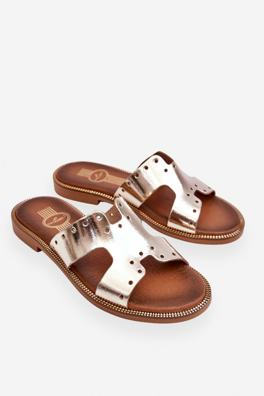 Zazoo 40326 Féminin Chaussons Avec découpes décoratives couleur dorée Zazoo 40326 Féminin Chaussons Avec découpes décoratives couleur dorée