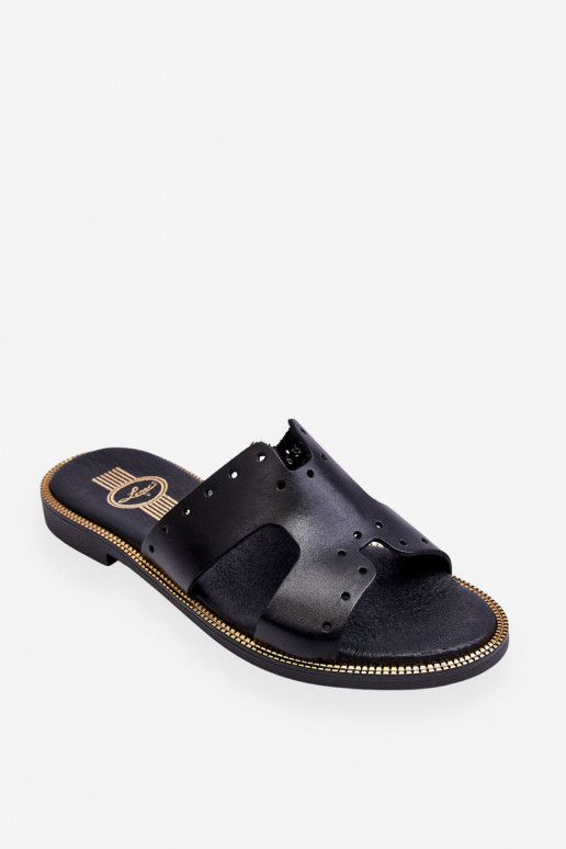 Zazoo 40326 Feminin Hausschuhe Mit dekorativen Ausschnitten schZuarze Farbe Zazoo 40326 Feminin Hausschuhe Mit dekorativen Ausschnitten schZuarze Farbe