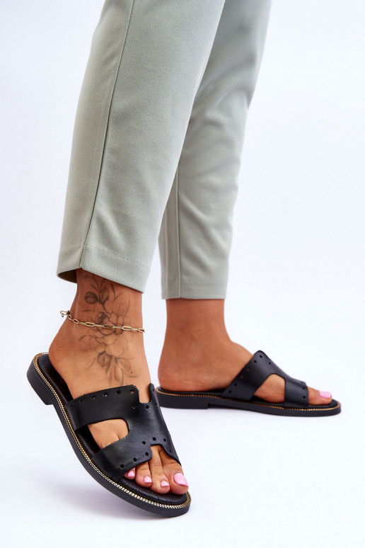 Zazoo 40326 Féminin Chaussons Avec découpes décoratives couleur noire Zazoo 40326 Féminin Chaussons Avec découpes décoratives couleur noire