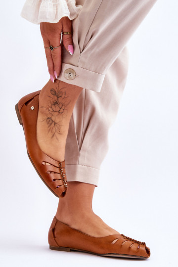 Zazoo 10009 Bequeme Ballerinas aus Ermöglichtturleder Feminin braune Farbe 2