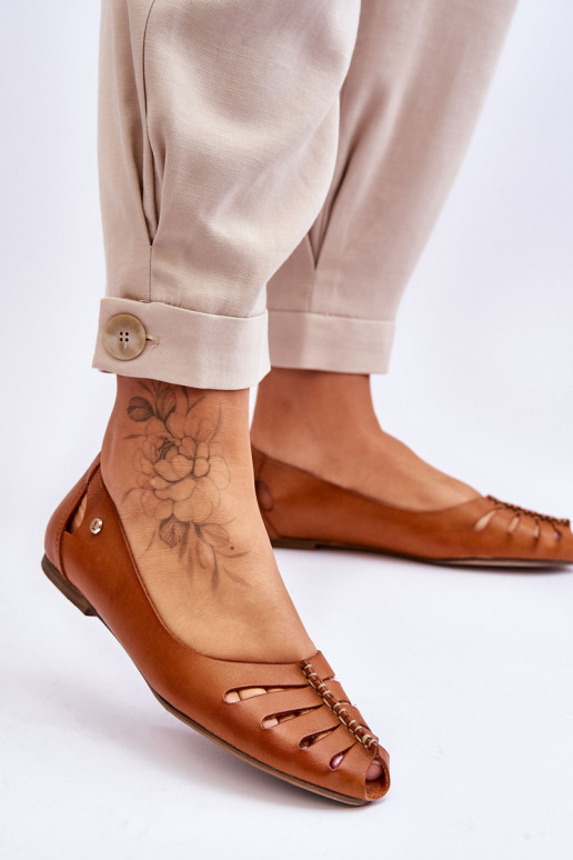 Zazoo 10009 Bequeme Ballerinas aus Ermöglichtturleder Feminin braune Farbe