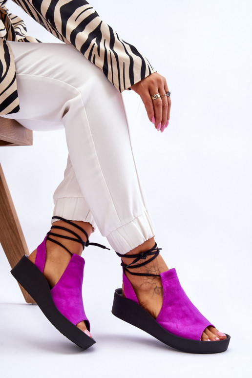 Zazoo 2743 Suède platformsandalen roze Zazoo 2743 Suède platformsandalen roze