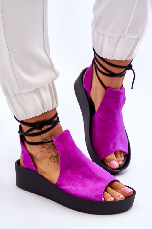 Zazoo 2743 Plateausandalen aus INildleder pinke Farbe Zazoo 2743 Plateausandalen aus INildleder pinke Farbe