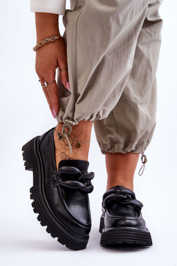 Peau Mocassins chaussures Big Star LL274580 couleur noire