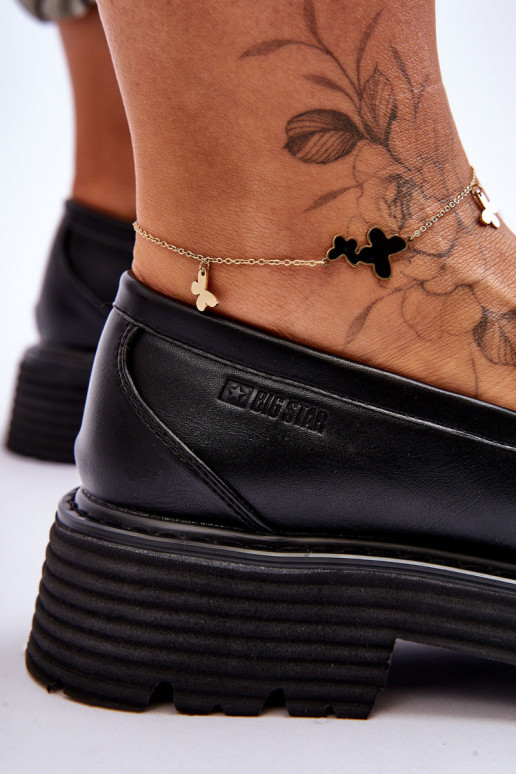 Peau Mocassins chaussures Big Star LL274580 couleur noire Peau Mocassins chaussures Big Star LL274580 couleur noire