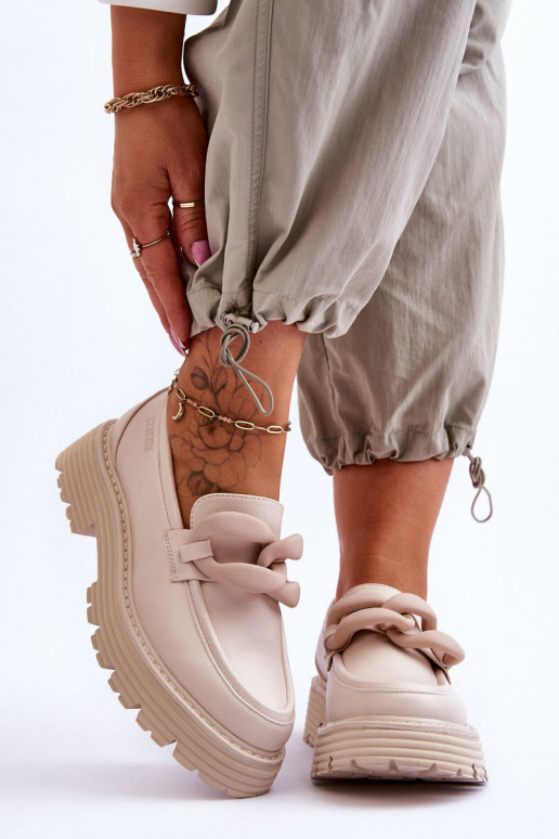 Leer Mocassins schoenen Big Star LL274581 beige Leer Mocassins schoenen Big Star LL274581 beige