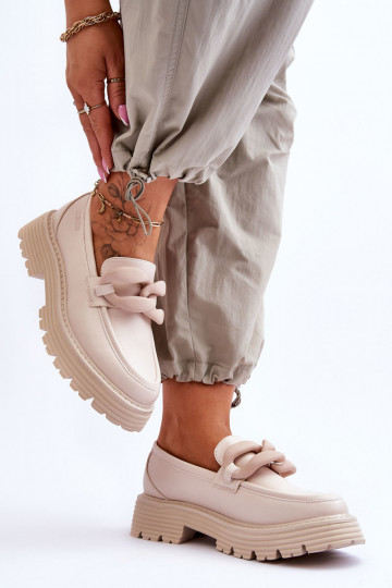 Peau Mocassins chaussures Big Star LL274581 beige 2