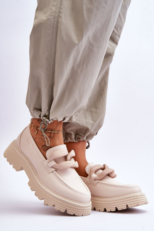 Haut Mokassins Schuhe Big Star LL274581 Beige Haut Mokassins Schuhe Big Star LL274581 Beige