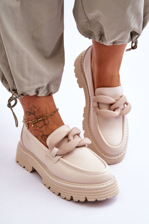 Haut Mokassins Schuhe Big Star LL274581 Beige Haut Mokassins Schuhe Big Star LL274581 Beige