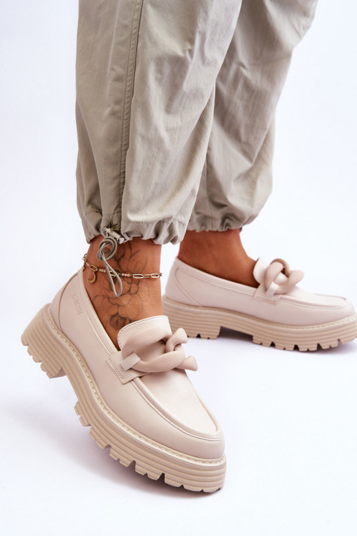 Leer Mocassins schoenen Big Star LL274581 beige Leer Mocassins schoenen Big Star LL274581 beige