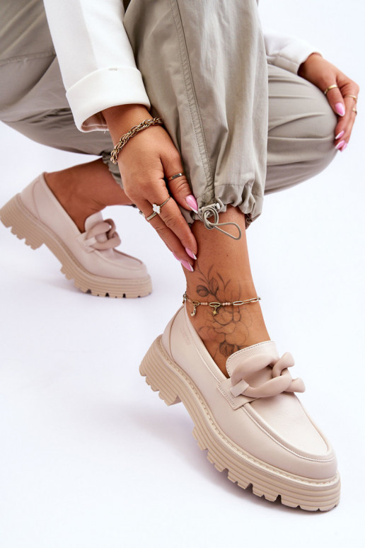 Leer Mocassins schoenen Big Star LL274581 beige Leer Mocassins schoenen Big Star LL274581 beige