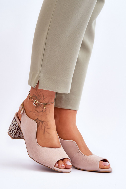 Feminin INildledersandalen mit Absätzen Es mussciejka 05870-04 Beige Feminin INildledersandalen mit Absätzen Es mussciejka 05870-04 Beige