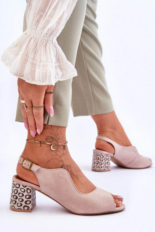 Feminin INildledersandalen mit Absätzen Es mussciejka 05870-04 Beige Feminin INildledersandalen mit Absätzen Es mussciejka 05870-04 Beige