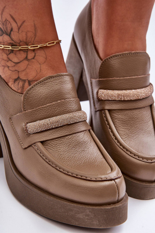 Leer schoenen met hakken met ornamenten beige Lemar Gelanor Leer schoenen met hakken met ornamenten beige Lemar Gelanor